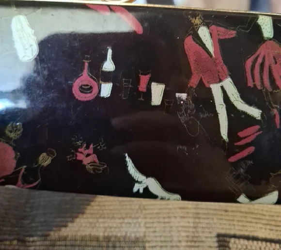 Spectapurse Black Patent Wallet Pink & White Retro Figure Print - Picture 9 of 9